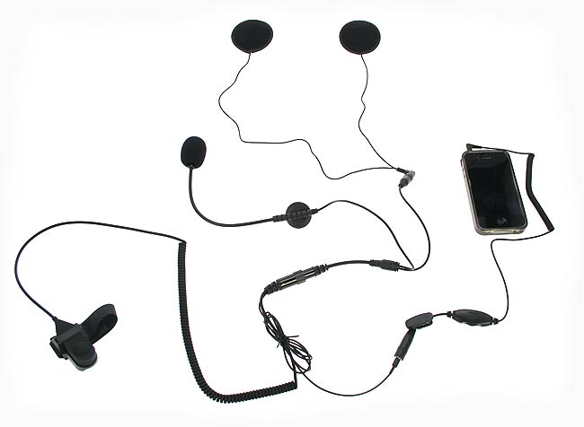 NAUZER KIM66-PHONE. Headset Boom Microphone Kit for use with open helmet. For mobile phone IPHONE, BLACKBERRY, ETC.