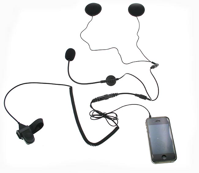NAUZER KIM66-PHONE. Headset Boom Microphone Kit for use with open helmet. For mobile phone IPHONE, BLACKBERRY, ETC.