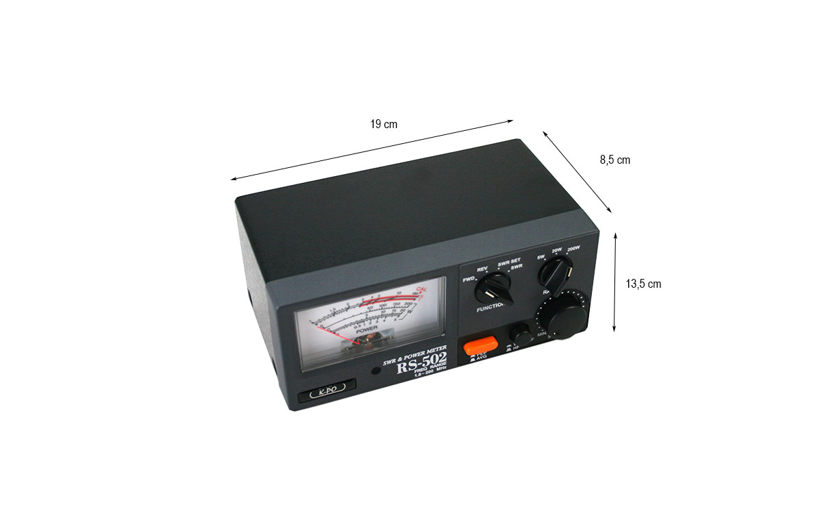 rs-502n k-po medidor estacionarias roe swr 1,8 a 525 mhz. 200 watios
