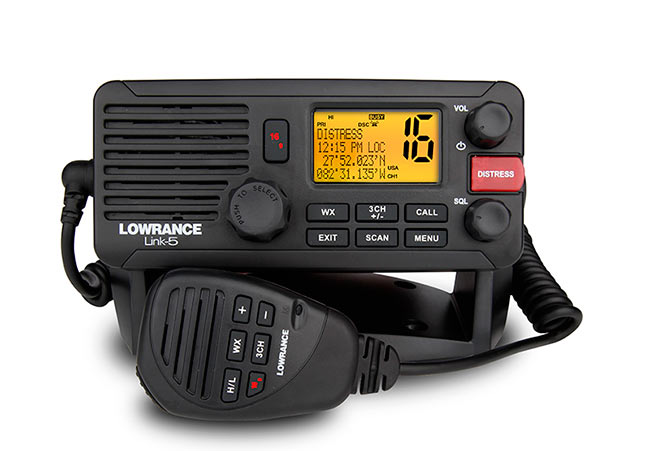 lowrance link5 emisora nautica vhf 156 161 mhz, aprobación clase d con emisor/receptor dsc.