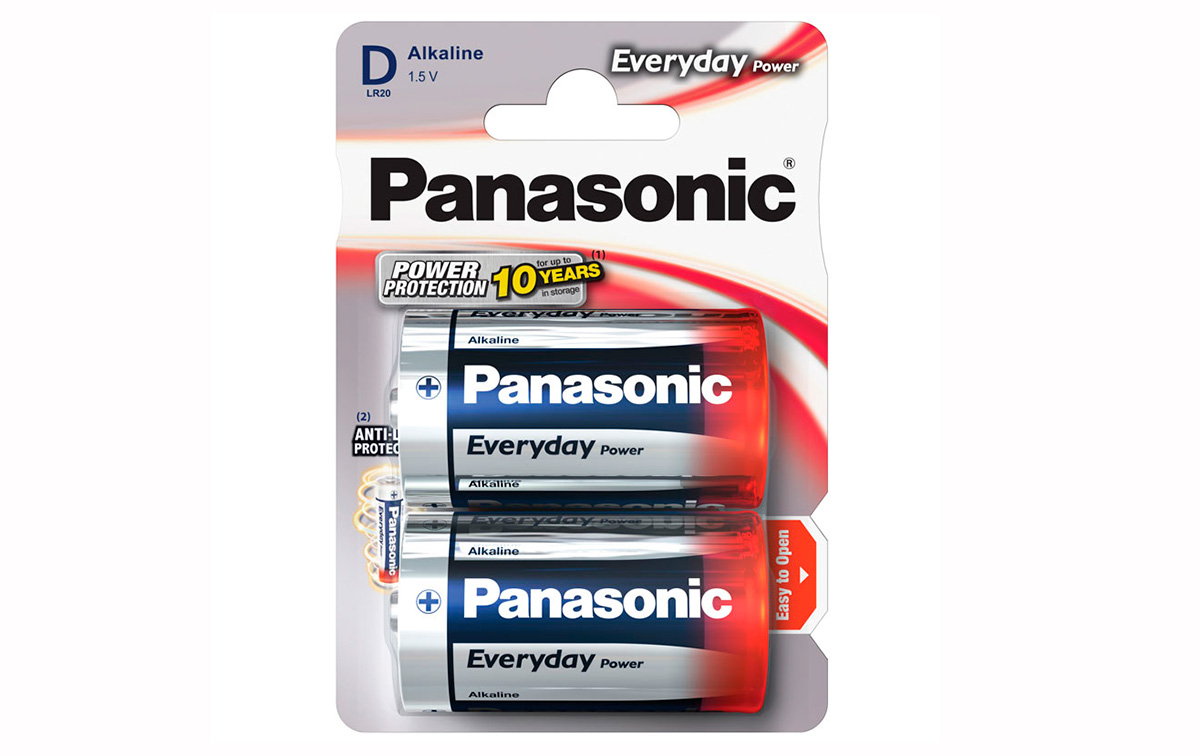 LR20EPS2BP PANASONIC EVERYDAY POWER blister 2 uidades pila alkalina LR20