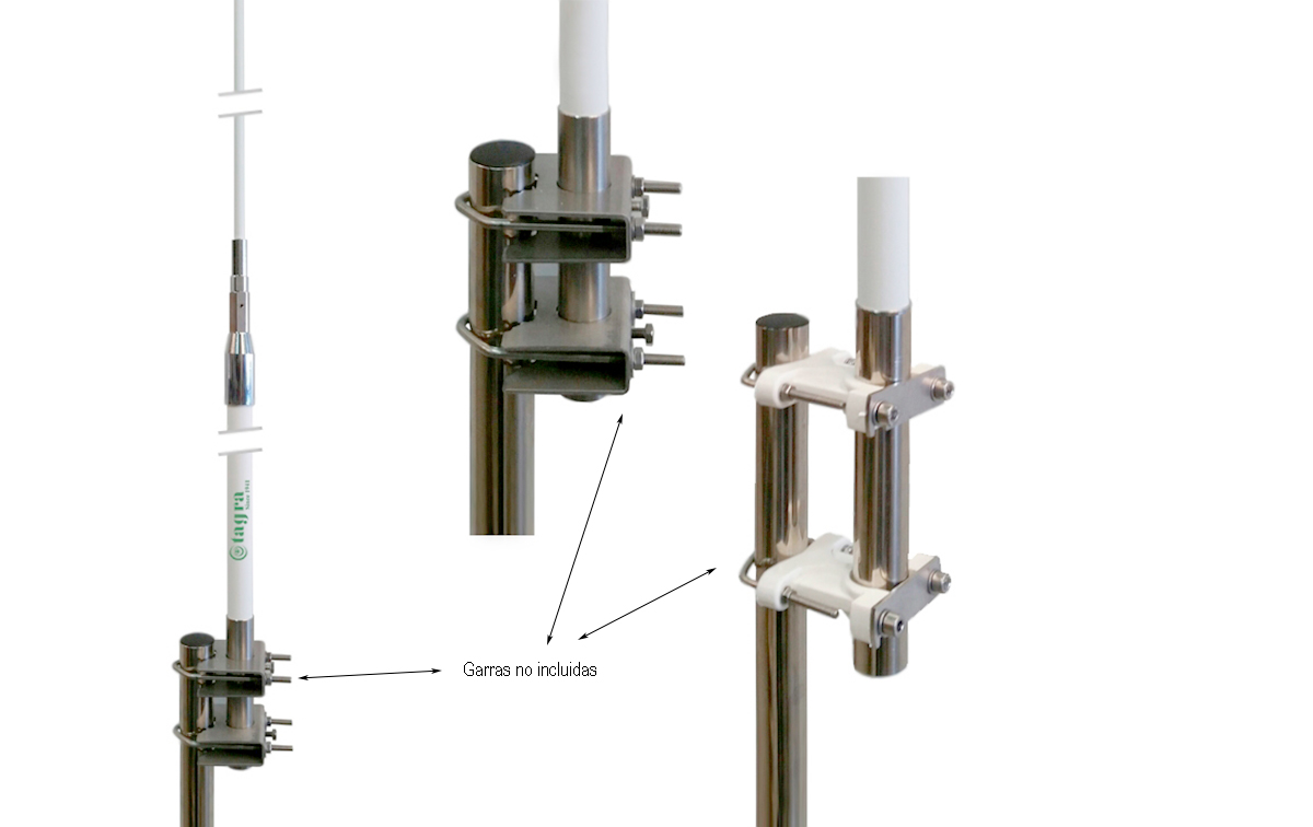 tagra m27-12 antena base de fibra cb 27 mhz, 1/2 onda. longitud 5,3 m