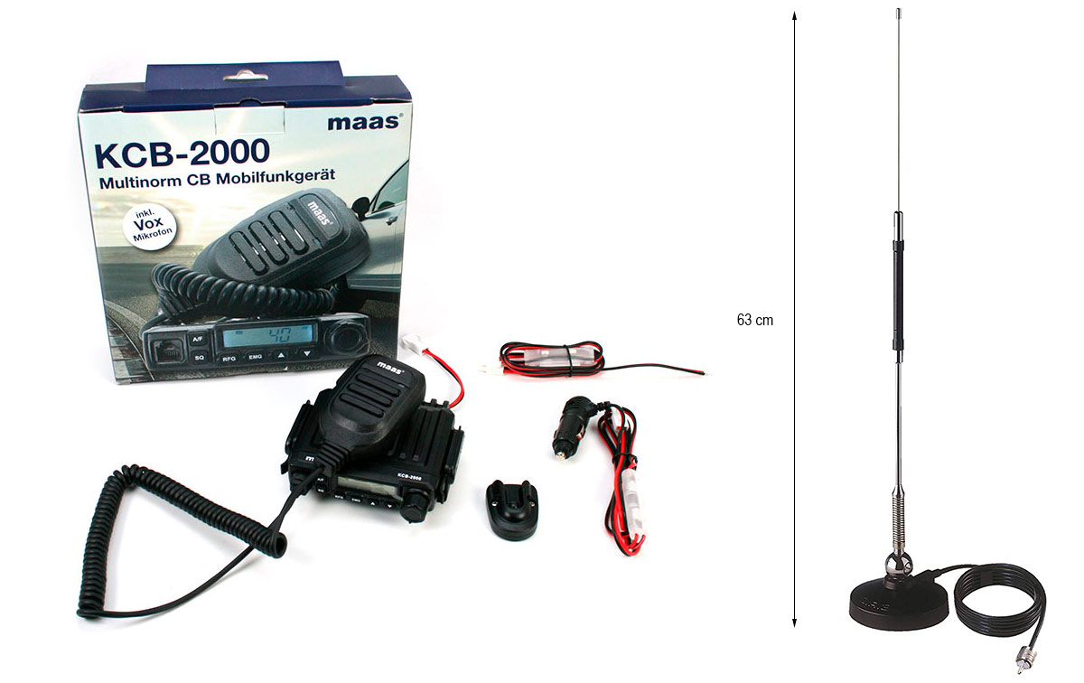 maas kcb 2000 kit-01 compuesto de antena con base magnetica sirio mini mag-27,