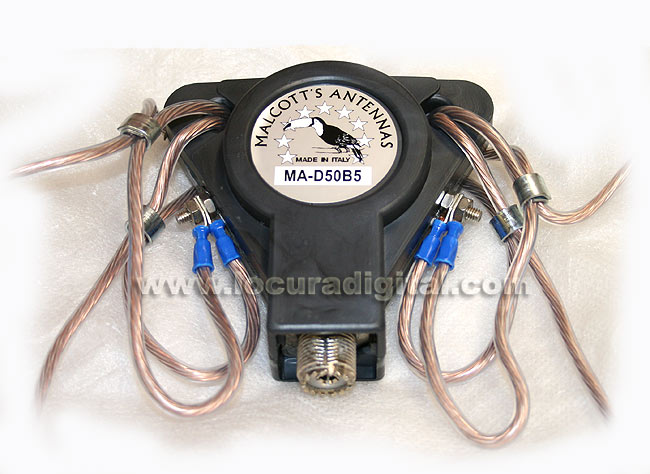 HF Dipole MALCOTT MAD50B5'S 10-15-20-40-80 Meters (total wire length 20 m), 1000 W PEP power