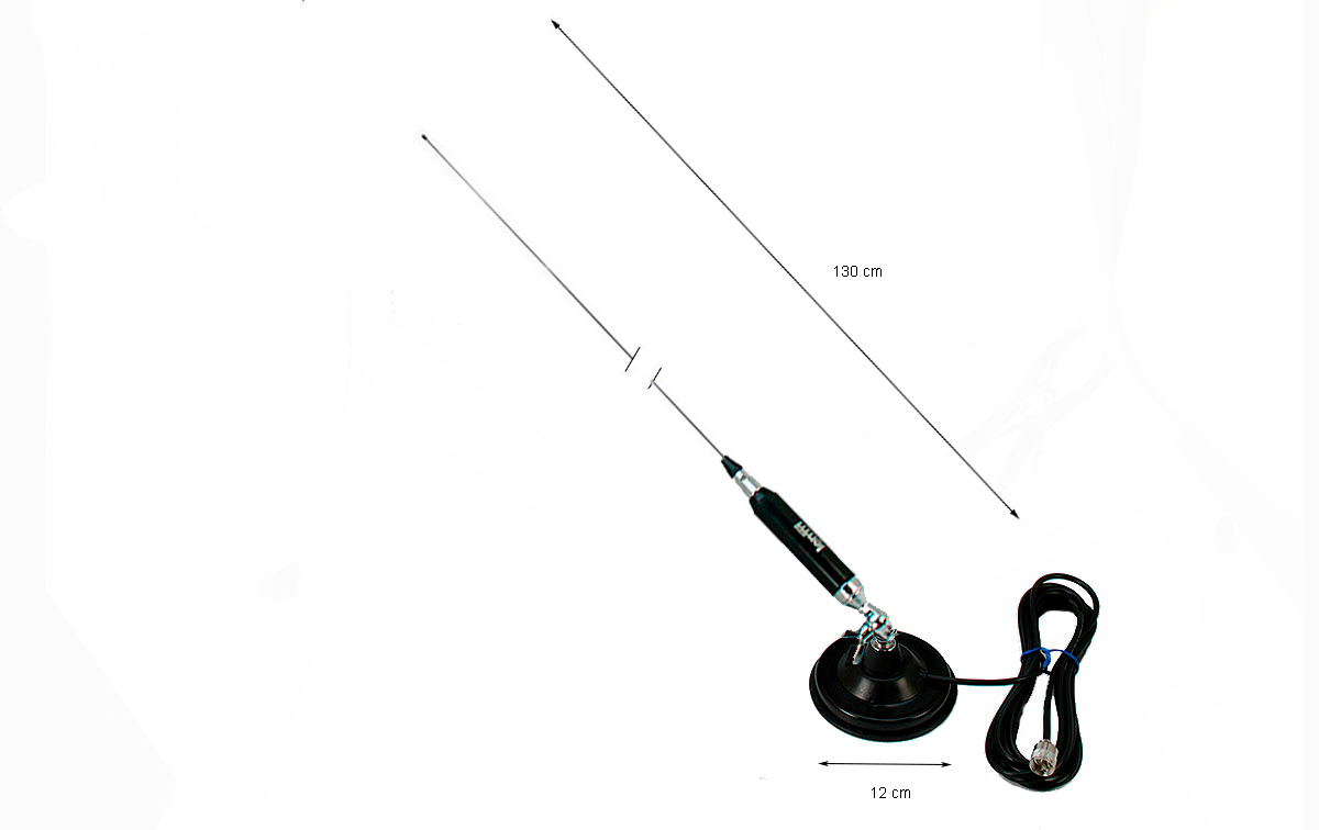 LEMM-AT1231 Magnetic Antena base iman 12 cm CB 27 Mhz Longitud 140 cm