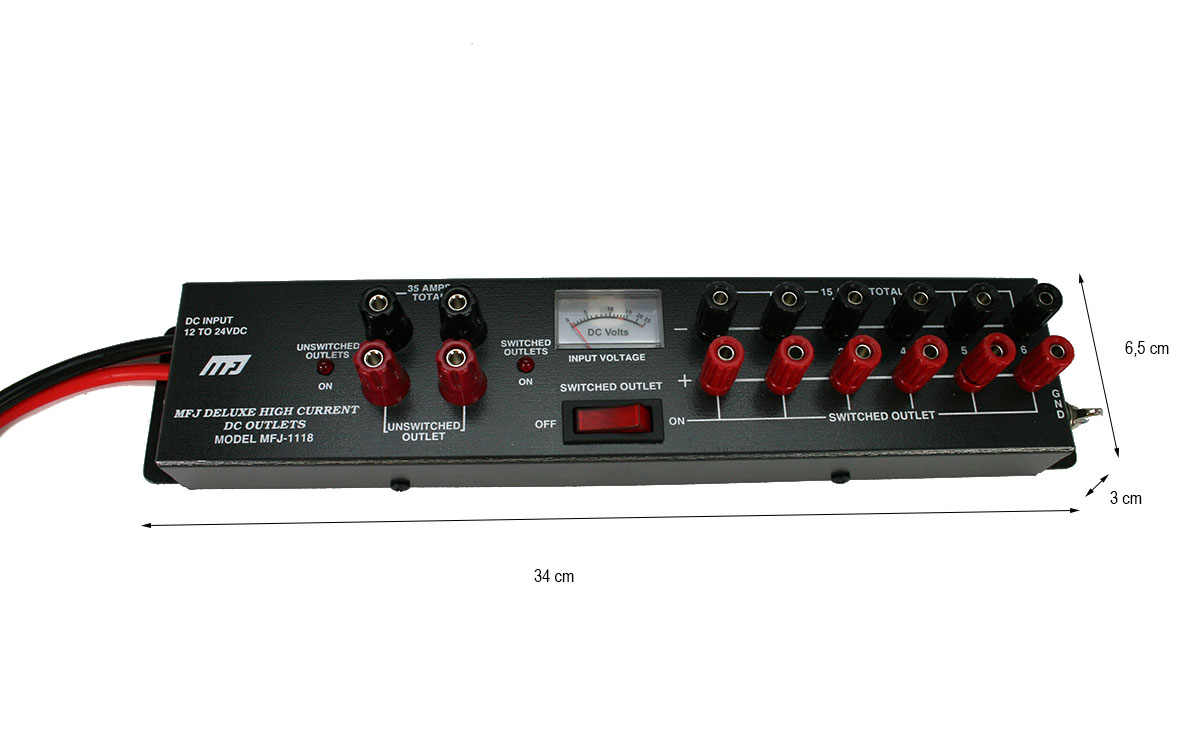 MFJ-1118 Regleta de conexión de alimentación multiple con instrumento 