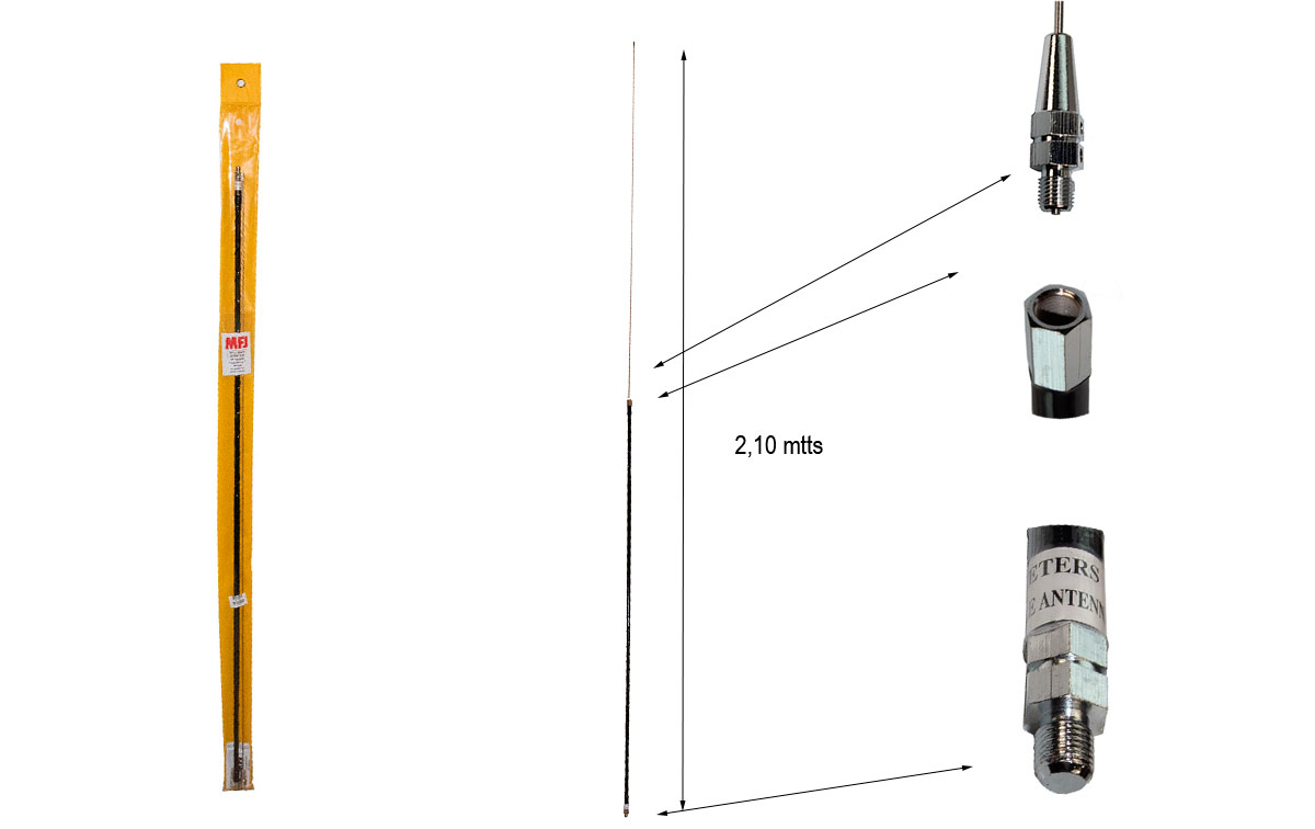 mfj 1620t antena movil hf banda 20 mts frecuencia 14 mhz conector 3/8