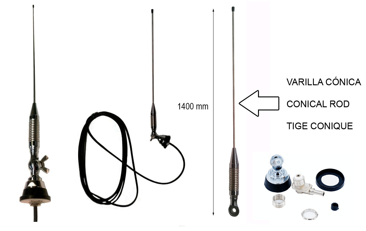 SIRIO MGA55-550 S (MGA 75) Antena 1/4 onda 55 a 550 Mhz tipo palomilla