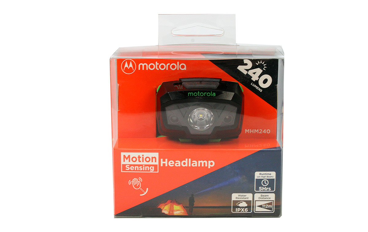 MOTOROLA MHM240 Linterna frontal 240 lumens color negro y verde 