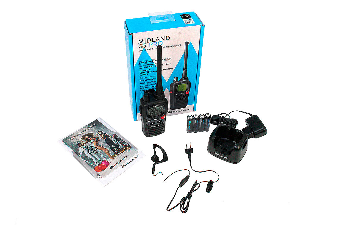 MIDLAND G9-PRO-KIT1 utilisation gratuite de walkie PMR 446 + Pinganill