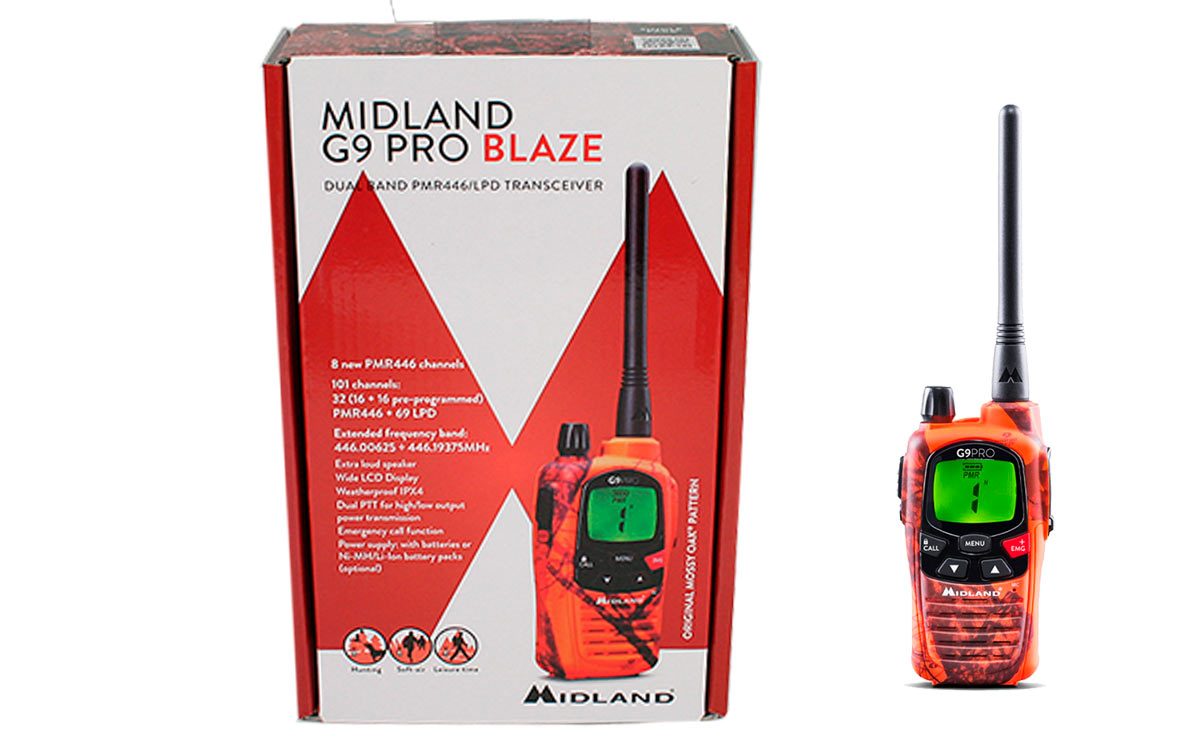 Talkies MIDLAND G9-PRO Blaze avec oreillette garantie 5 ans + cache oreille  hiver OFFERT