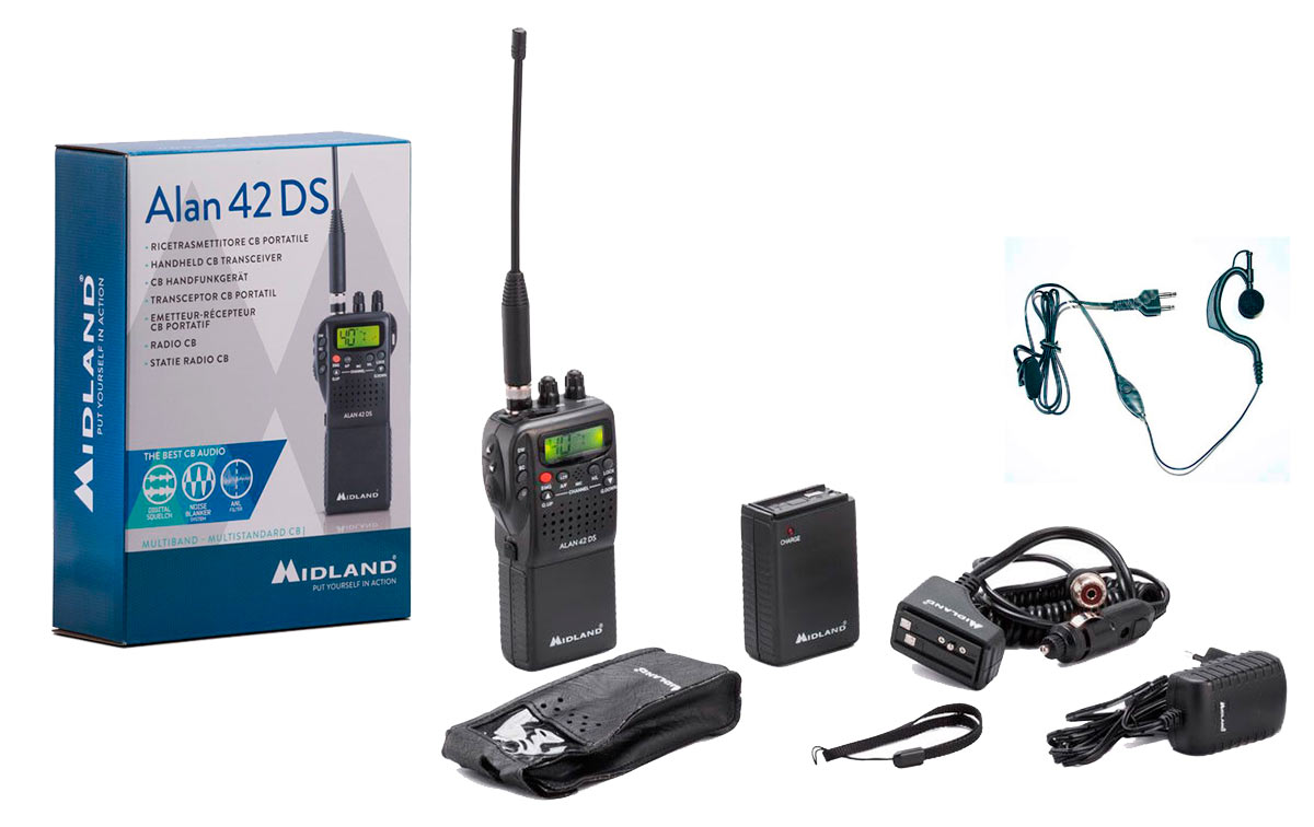 alan 42 ds multi, walkie de 27mhz cb am/fm regalo de pinganillo pin19-s