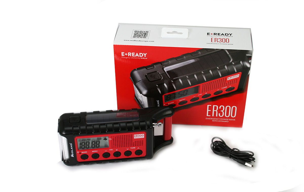 midland ek-300 kit emergencia multiuso radio ,linterna, bateria
