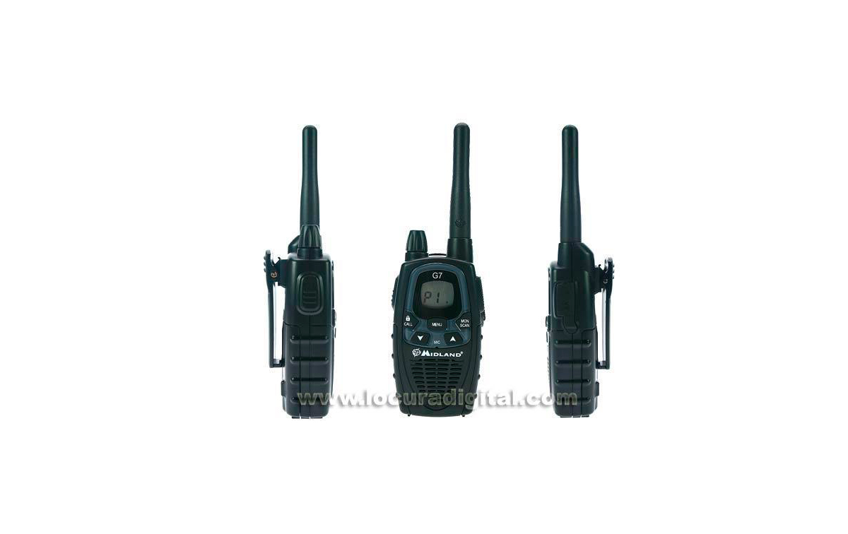 MIDLAND G7E XT HANDHELD. KIT includes: 2 handhelds   2 desktop charger   4 RECHARGEABLE BATTERIES   2 earpnones. NEW MODEL!!