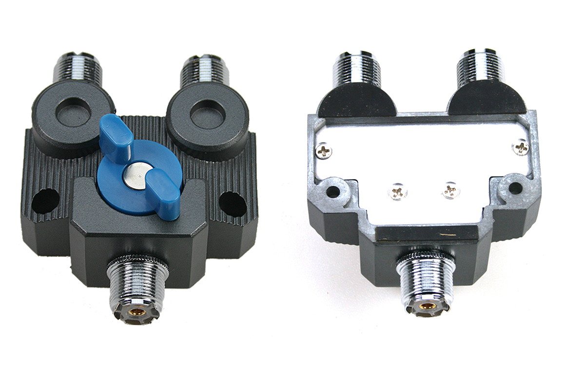 MIRMIDON MIRC02PL Conmutador 2 posiciones conectores PL, El MIRC02PL es un conmutador de alta calidad con conectores PL hembra, diseñado para la conexión de dos antenas a una misma emisora.