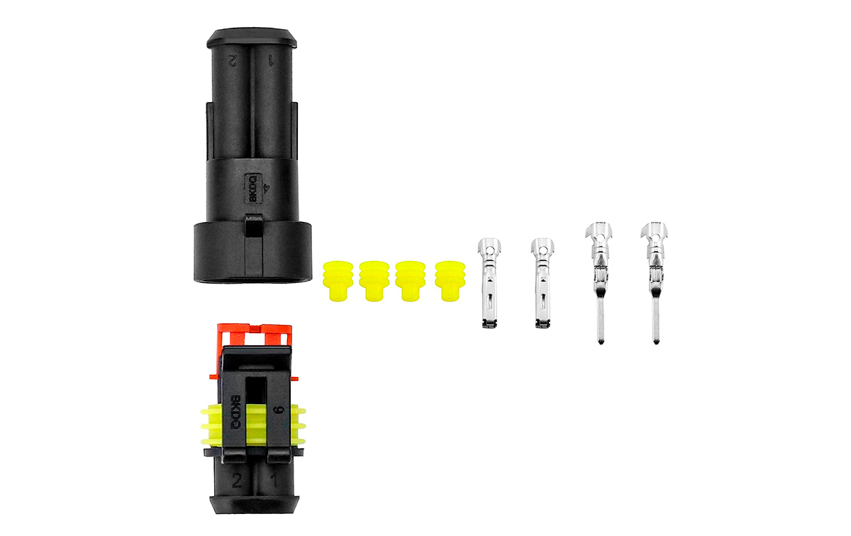 El conector eléctrico Mirmidon MIR-204 es un conector de 2 pines diseñado para ofrecer una conexión rápida y segura en una amplia gama de vehículos