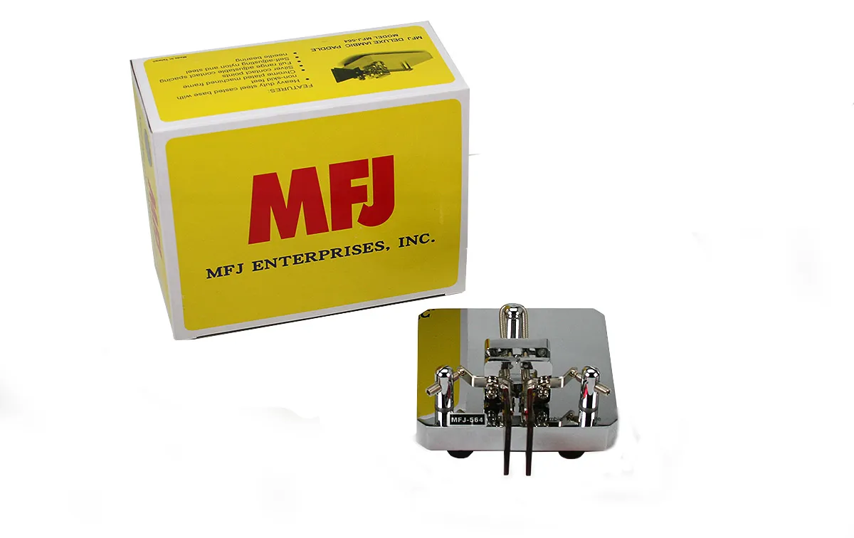 MFJ564 Telegraph paddle key MFJ chromed MORSE manipulator