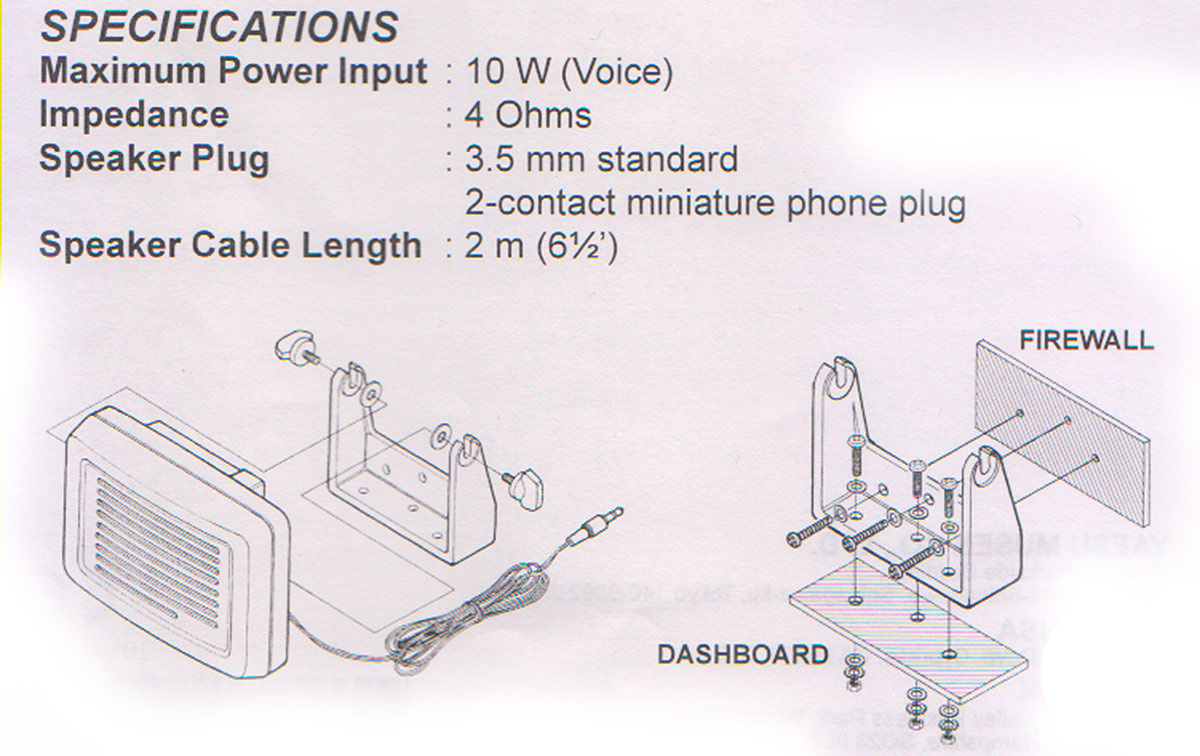 YAESU MLS-100 Altavoz Externo potencia12 watios 