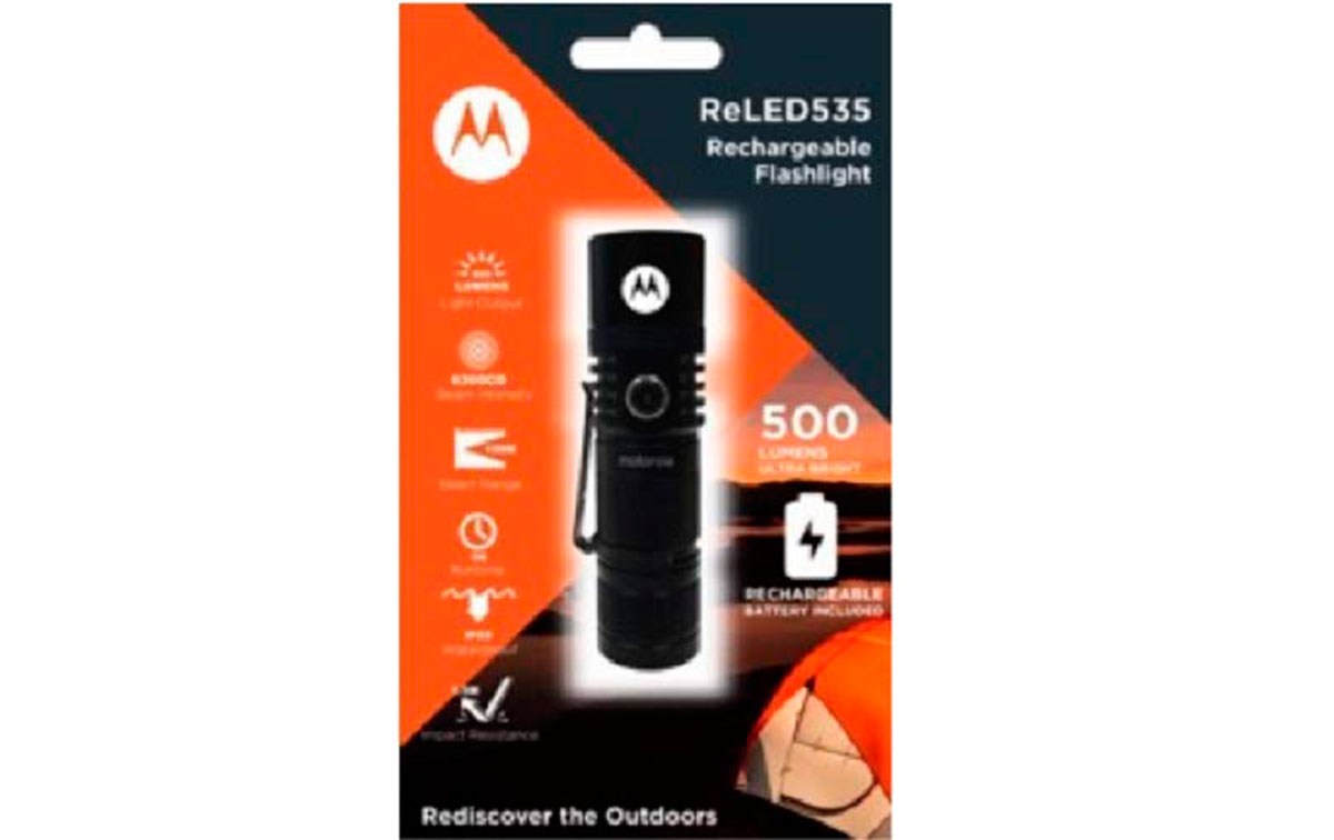 motorola mr-535 linterna ligera con 500 lumens