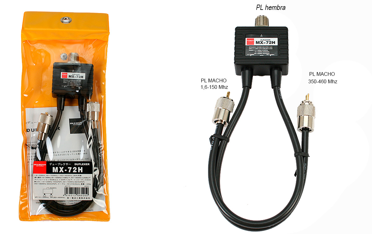 diamond mx72h duplexor 1,6-150 mhz, 350-480 mhz 