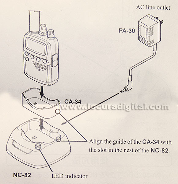 nc 82. cargador de sobremesa para vr 120 adaptador ca 34, no incluye transformador pa30c.