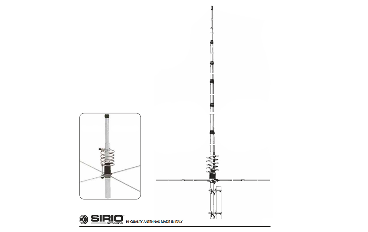 new tornado sirio antena base cb de 27 a 30 mhz. 5/8, atura: 7,23 metros