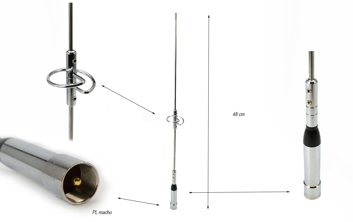 falkos nr770s antena movil doble banda vhf-uhf longitud 48 cms.