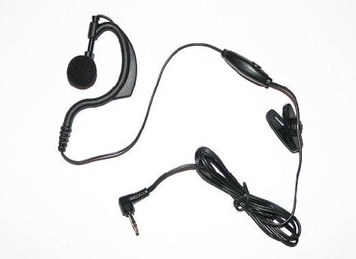 PIN19777 Flexible soft ear hook microphone, PTT button type.