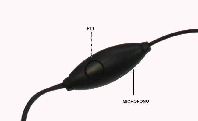 PIN19PKT Micro Auricular Orejera negro PTT para walkies KENWOOD PKT 23