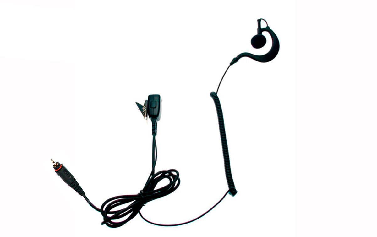 NAUZER PIN29-CLPe Micro Auricular orejera, cable rizado negro alta gama para MOTOROLA CLP446e