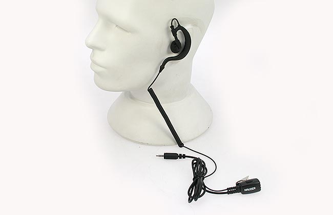 nauzer pin29pkt micro auricular orejera, cable rizado negro alta gama para kenwood pkt23
