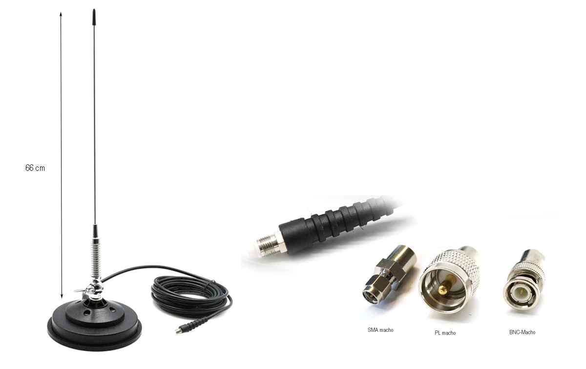 MAAS PM6 AVIATION antenna from 108 to 136 Mhz PL, SMA and BNC