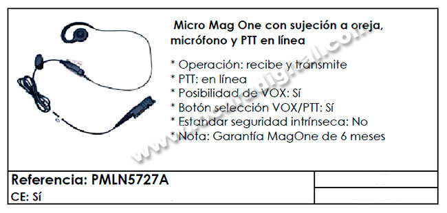 pmln5727a micro auricular original motorola de oreja ptt y vox