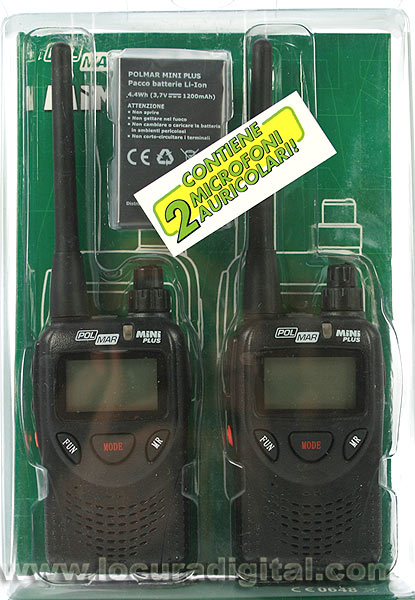 MINIPLUS2 POLMAR MINI walkie PMR-446 blister de 2 unidades 
