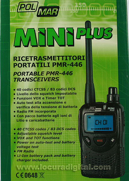 POLMAR MINIPLUS2 PMR walkie-446 MINI blister of 2 units
