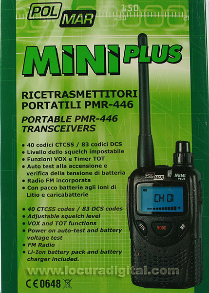 MINIPLUS2 POLMAR MINI walkie PMR-446 blister de 2 unidades 