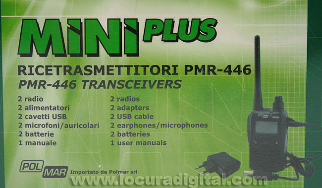 POLMAR blister PMR MINIPLUS2 walkie-446 MINI de 2 unidades