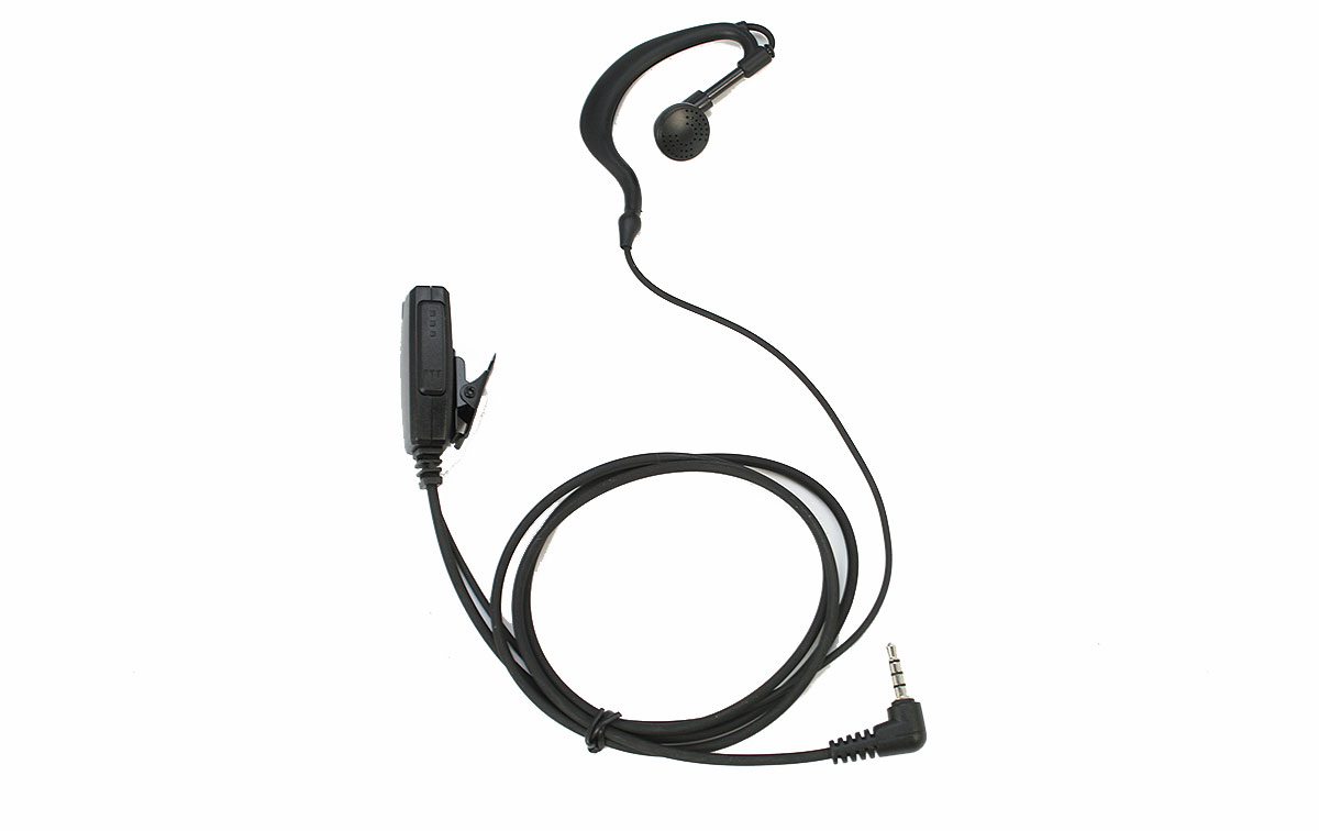 POLMAR MA17 Micro-Auricular Orejera para walkies POLMAR GEMINI y CUBE. Polmar MA-17 Micro Auricular cable liso negro para walkies Polmar con VOX. 