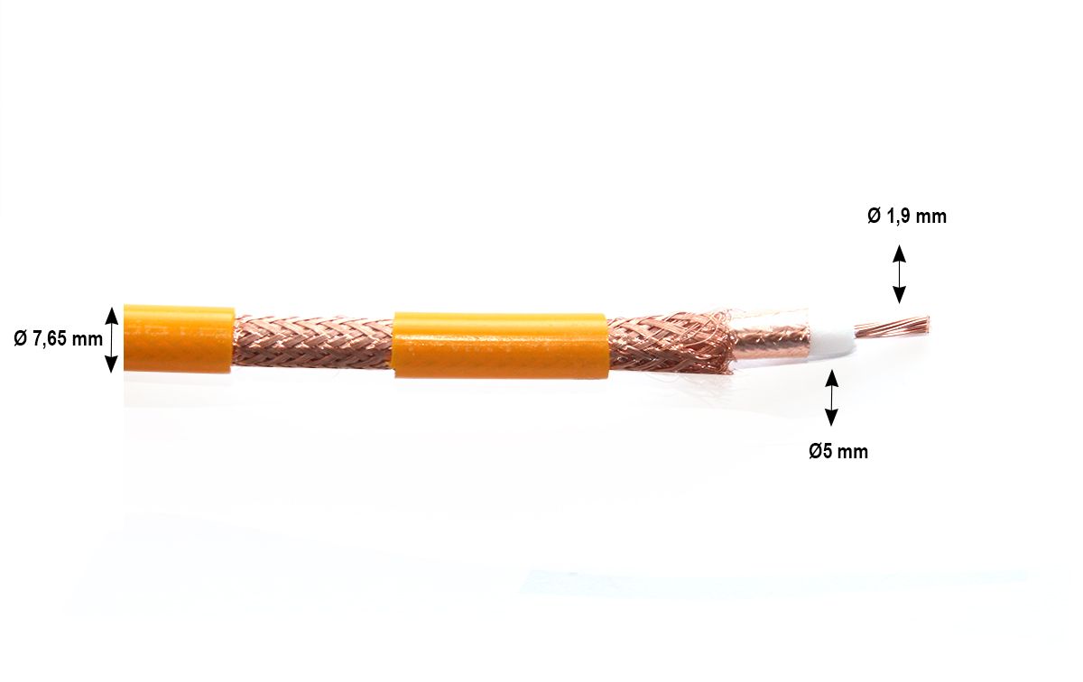 POTA FLEX 7 Cable Coaxial baja perdida Ø 7,65 mm vivo 1,9 mm