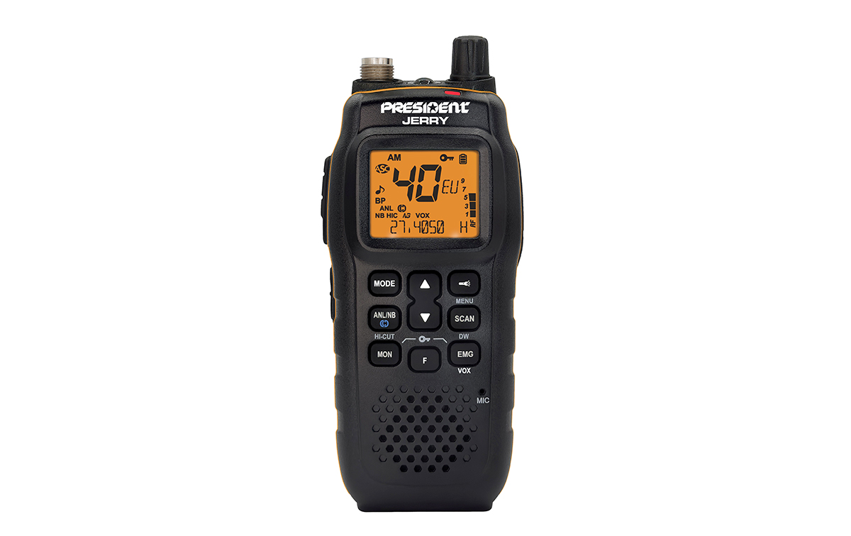 PRESIDENT JERRY Portatil AM/FM walkie CB 27 Bateria Litio 1800 mAh
