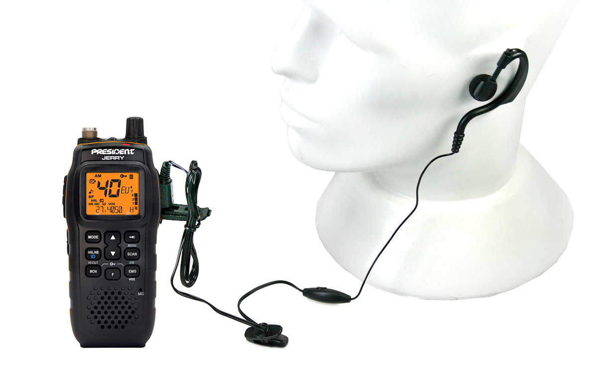 PRESIDENT JERRY Portatil AM/FM walkie CB 27 Bateria Litio 1800 mAh