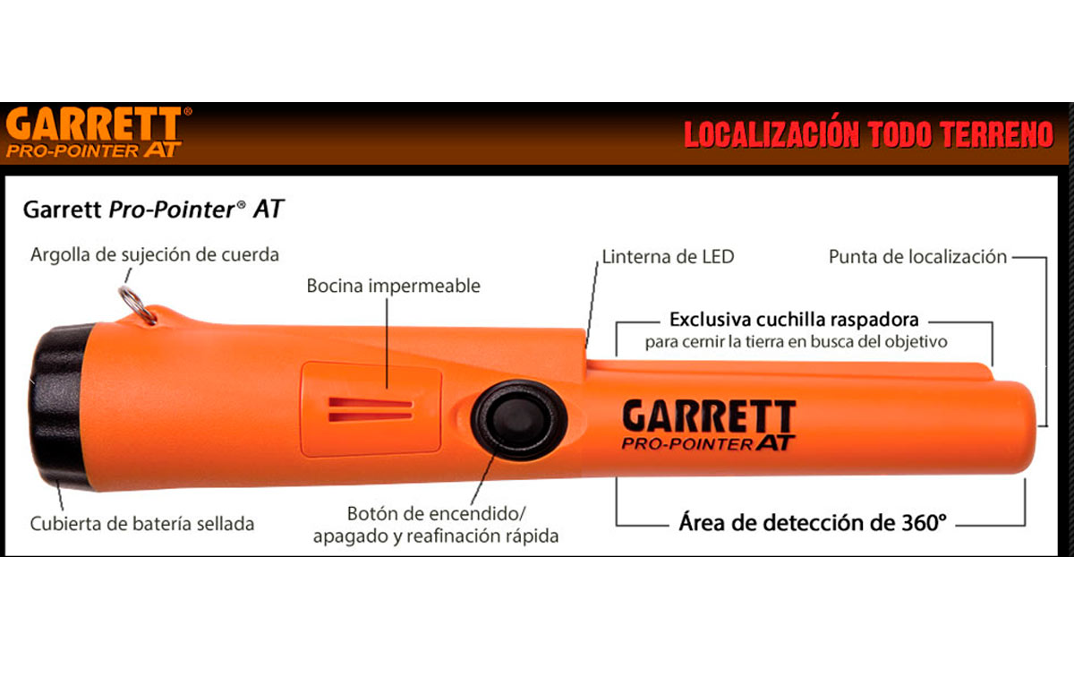 propointerat garret detector de metales manual sumergible 6 m