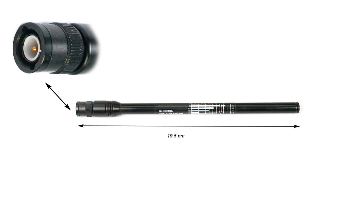 Antenne Double Bande VHF/UHF Pour Talkie-walkie - BNC, 144/430MHz, 15cm