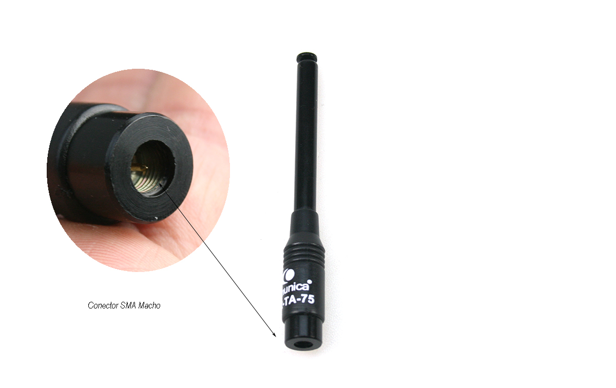 KOMUNICA PWR-TA-75-S Antena telescópica VHF-UHF+RX,11-41cm,SMA MACHO