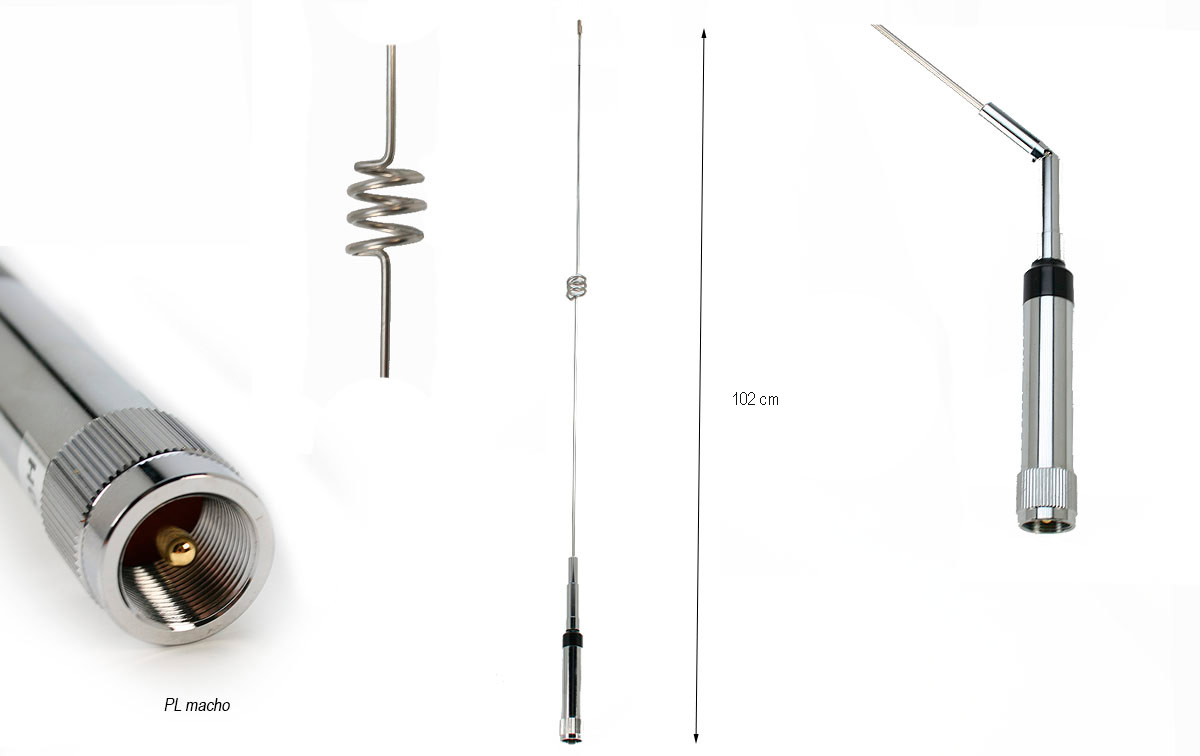 Ganancia de 2,15 dBi en VHF y 5,5 dBi en UHF: La antena tiene diferentes ganancias en las dos bandas de frecuencia: 2,15 dBi en la banda de frecuencia VHF y 5,5 dBi en la banda de frecuencia UHF. Esto indica su capacidad para concentrar la radiación de la antena en una dirección específica, mejorando así la eficiencia de la transmisión y la recepción de señales en ambas bandas. 