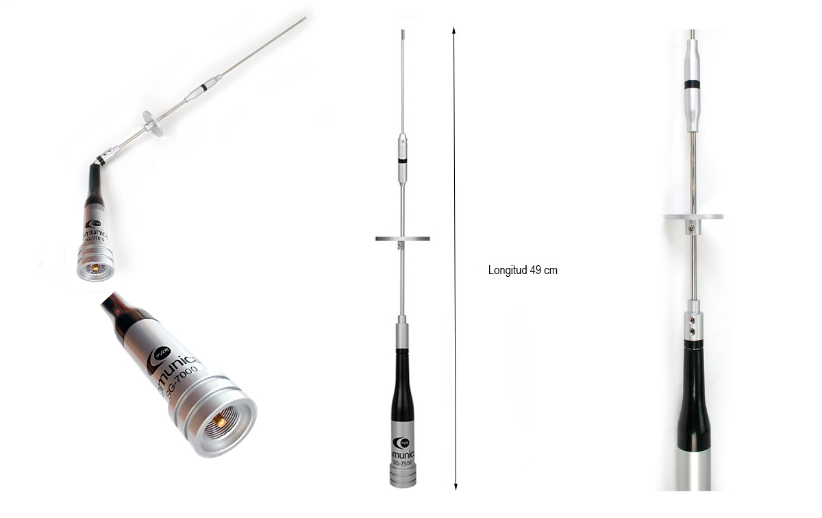 Komunica PWR-SG700 Antena PL movil biba banda144/430 Mhz. Long 49 cm