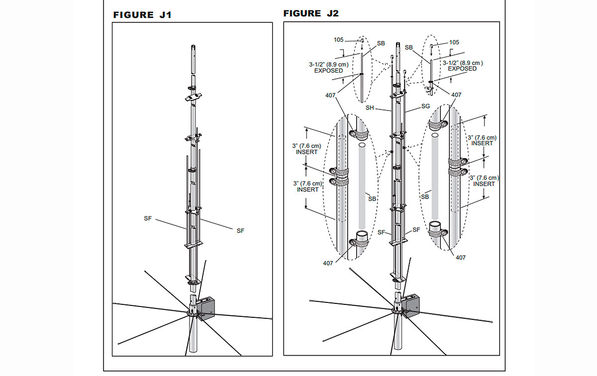 R9 CUSHCRAFT Antena vertical HF multibanda 9 bandas 6, 10, 12, 15, 17, 20, 30, 40 y 80 metros. 