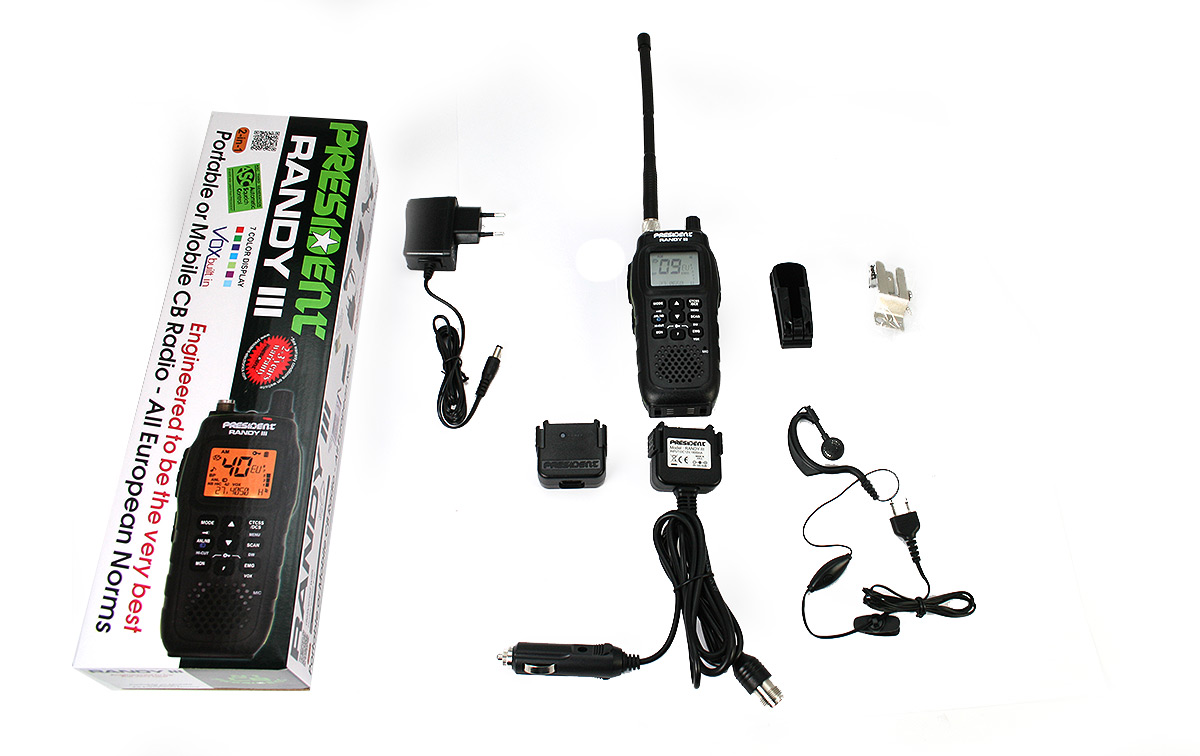 RANDY-III PRESIDENT Portatil AM/FM walkie CB 27 Litio 1800 mAh