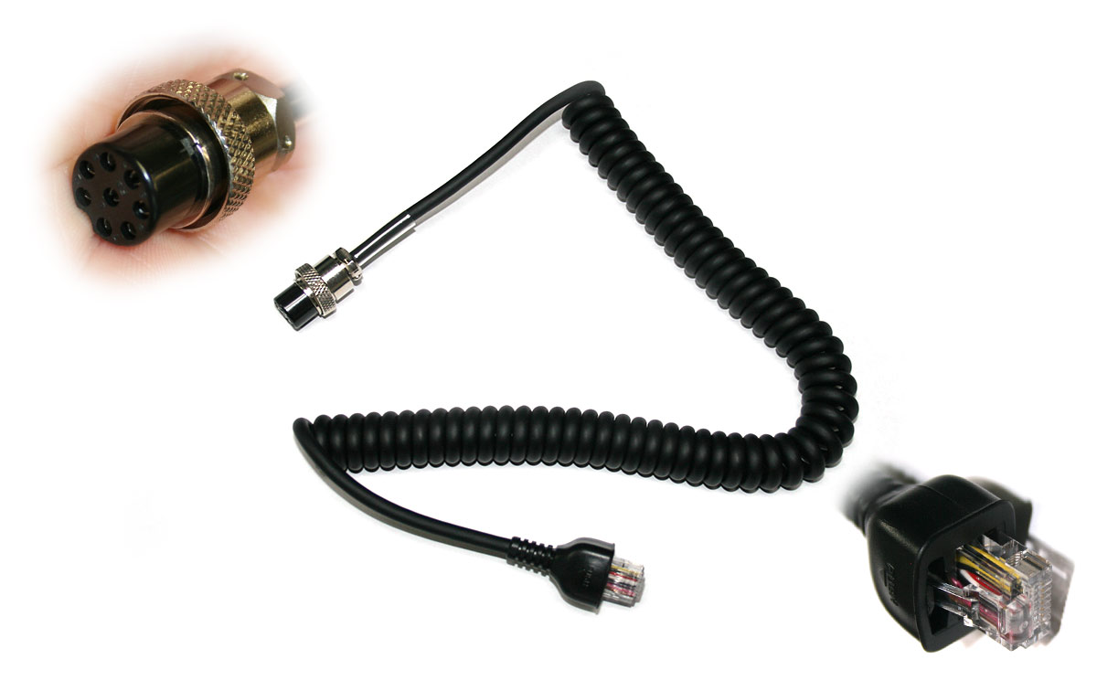 RECYS8100540 YAESU recambio de cable 8 pins a RJ para microfono MD-100A8X