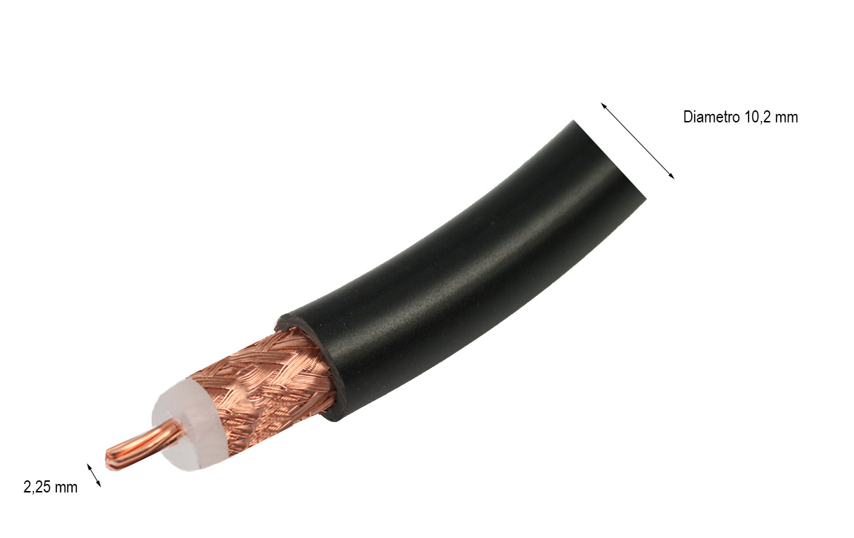 RG-213 Cable coaxial baja perdida ventas por metros diametro10 mm